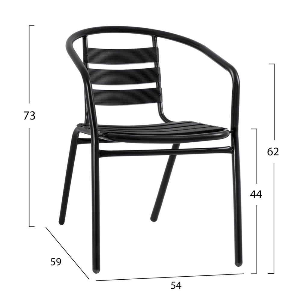 ΣΕΤ ΤΡΑΠΕΖΑΡΙΑΣ 5ΤΜΧ ADAM HM21220.03 ΚΑΡΕΚΛΕΣ ΜΕΤΑΛΛΙΚΕΣ & ΤΡΑΠΕΖΙ 110x60 ΜΑΥΡΟ
