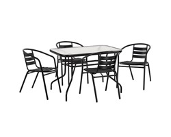 ΣΕΤ ΤΡΑΠΕΖΑΡΙΑΣ 5ΤΜΧ ADAM HM21220.03 ΚΑΡΕΚΛΕΣ ΜΕΤΑΛΛΙΚΕΣ & ΤΡΑΠΕΖΙ 110x60 ΜΑΥΡΟ