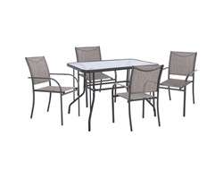 ΣΕΤ ΤΡΑΠΕΖΑΡΙΑΣ 5ΤΜΧ REDAN HM21223 ΤΡΑΠΕΖΙ & 4 ΠΟΛΥΘΡΟΝΕΣ ΣΕ ΓΚΡΙ