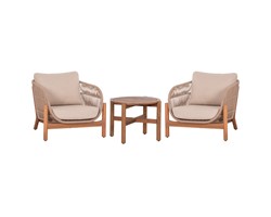 LOUNGE ΣΕΤ SANJI HM21214 ΤΡΑΠΕΖΙ & 2 ΠΟΛΥΘΡΟΝΕΣ--ΞΥΛΟ ΑΚΑΚΙΑΣ-ΑΛΟΥΜΙΝΙΟ-ΣΧΟΙΝΙ
