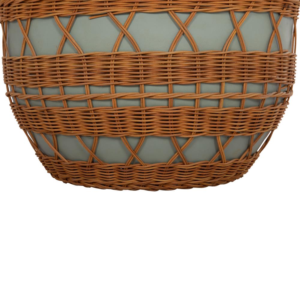 ΤΡΑΠΕΖΙ ΣΑΛΟΝΙΟΥ VILHENA HM18165 FIBER CEMENT ΠΡΑΣΙΝΟ-RATTAN ΦΥΣΙΚΟ Φ56x47Υεκ.