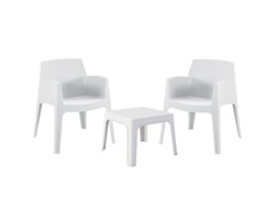 ΣΕΤ 3ΤΜΧ ΠΟΛΥΠΡΟΠΥΛΕΝΙΟΥ SLEEK HM21267.01 ΤΡΑΠΕΖΑΚΙ & 2 ΠΟΛΥΘΡΟΝΕΣ-ΛΕΥΚΟ