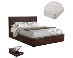 ΚΡΕΒΑΤΙ ΔΙΠΛΟ & ΣΤΡΩΜΑ BOBBI HM21271.02 ΚΑΦΕ PU ΜΕ ΑΠΟΘ.ΧΩΡΟ--ΓΙΑ 150x200εκ