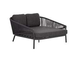 DAYBED ΣΕΙΡΑ XANTION ΗM6474.01 ΣΚΟΥΡΟ ΓΚΡΙ ΑΛΟΥΜΙΝΙΟ-ΣΧΟΙΝΙ-OLEFIN 157x147x88Υεκ