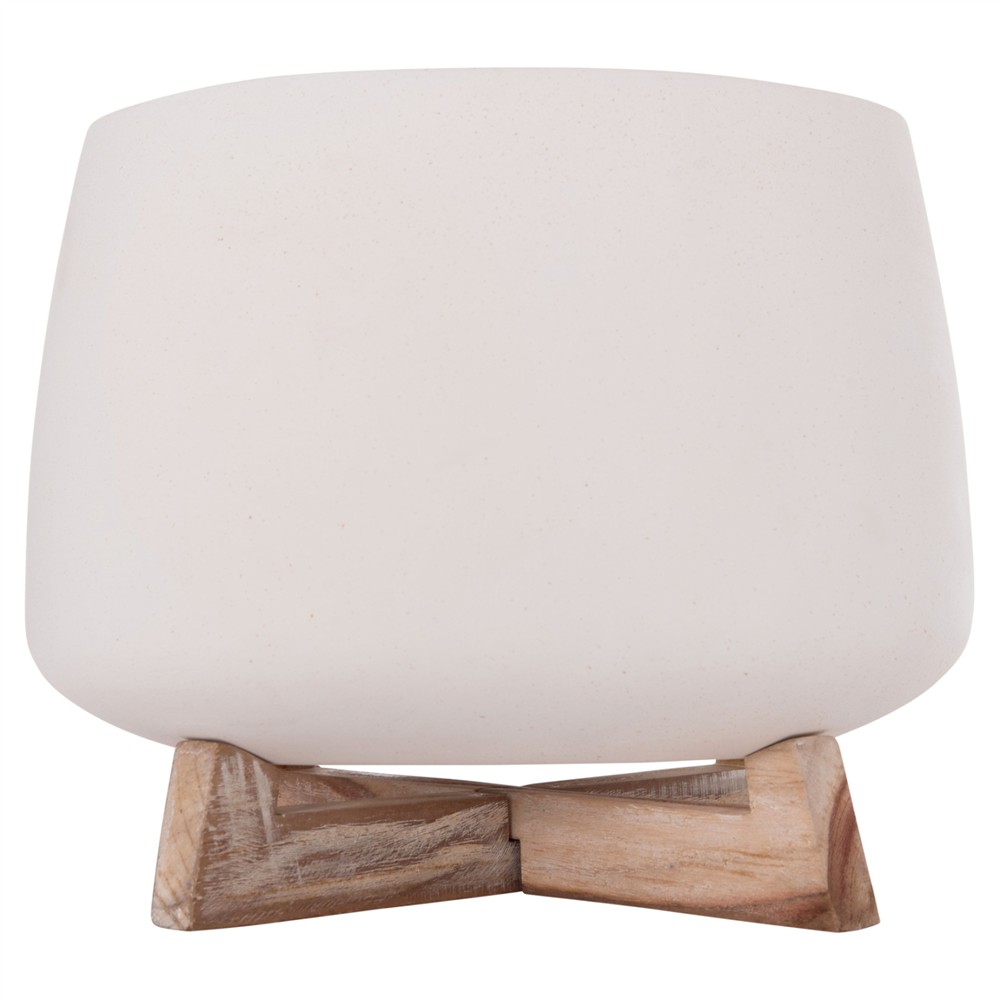 ΓΛΑΣΤΡΑ ΕΣ.ΧΩΡΟΥ FRELLO HM4674.02L ΛΕΥΚΟ FIBER CEMENT--TEAK ΒΑΣΗ 29x29x23,5Υεκ.