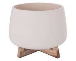 ΓΛΑΣΤΡΑ ΕΣ.ΧΩΡΟΥ FRELLO HM4674.02L ΛΕΥΚΟ FIBER CEMENT--TEAK ΒΑΣΗ 29x29x23,5Υεκ.