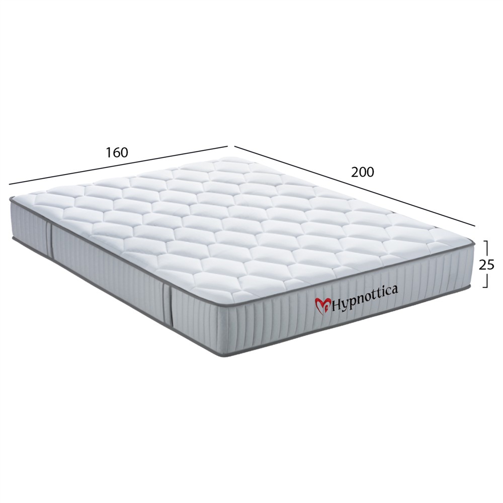 ΣΤΡΩΜΑ ΔΙΠΛΟ HYPNOTTICA HM748.06 POCKET SPRINGS--ΛΕΥΚΟ 160x200x25Υεκ.