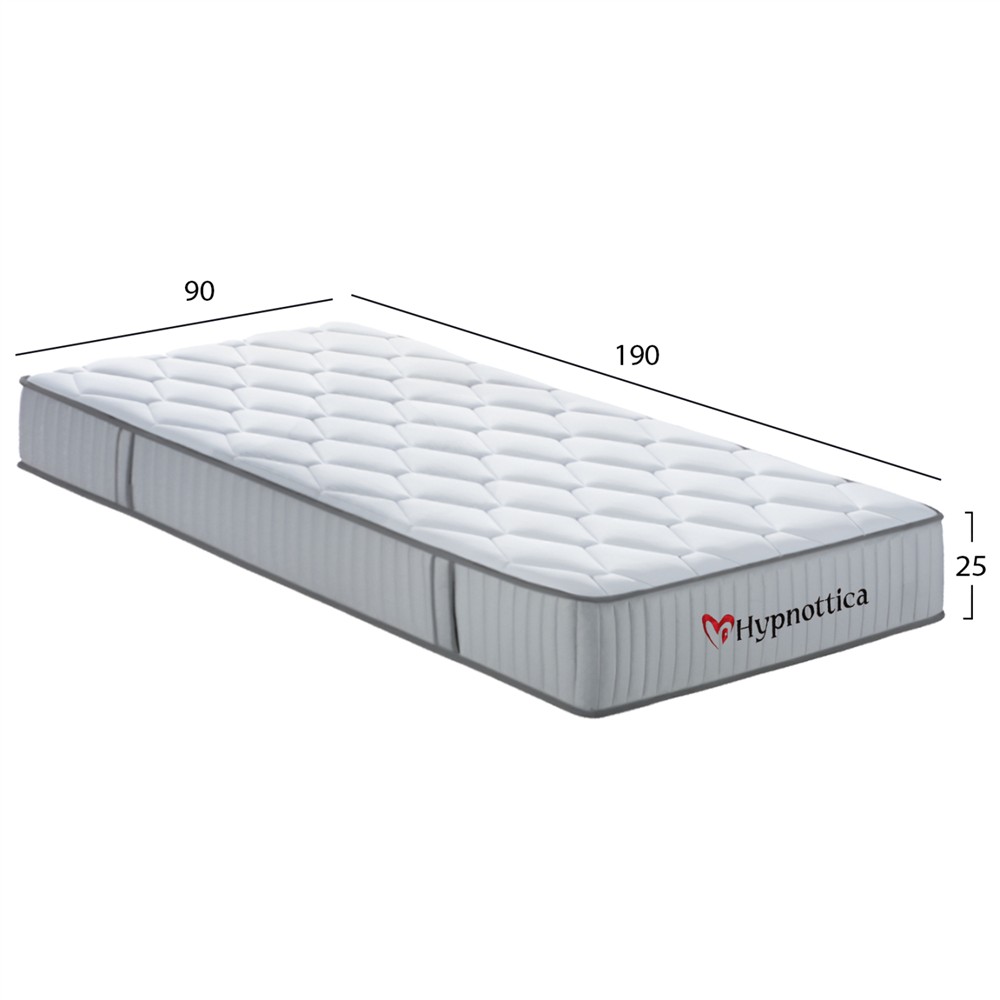 ΣΤΡΩΜΑ ΜΟΝΟ HYPNOTTICA HM748.01 POCKET SPRINGS--ΛΕΥΚΟ 90x190x25Υεκ.