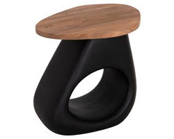 ΒΟΗΘΗΤΙΚΟ ΤΡΑΠΕΖΙ AIDA HM4692.01 FIBER CEMENT ΜΑΥΡΟ--ΞΥΛΟ TEAK TOP 47x60x59Υεκ