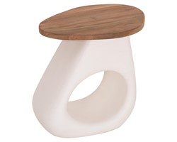 ΒΟΗΘΗΤΙΚΟ ΤΡΑΠΕΖΙ AIDA HM4692.02 FIBER CEMENT ΛΕΥΚΟ--ΞΥΛΟ TEAK TOP 47x60x59Υεκ