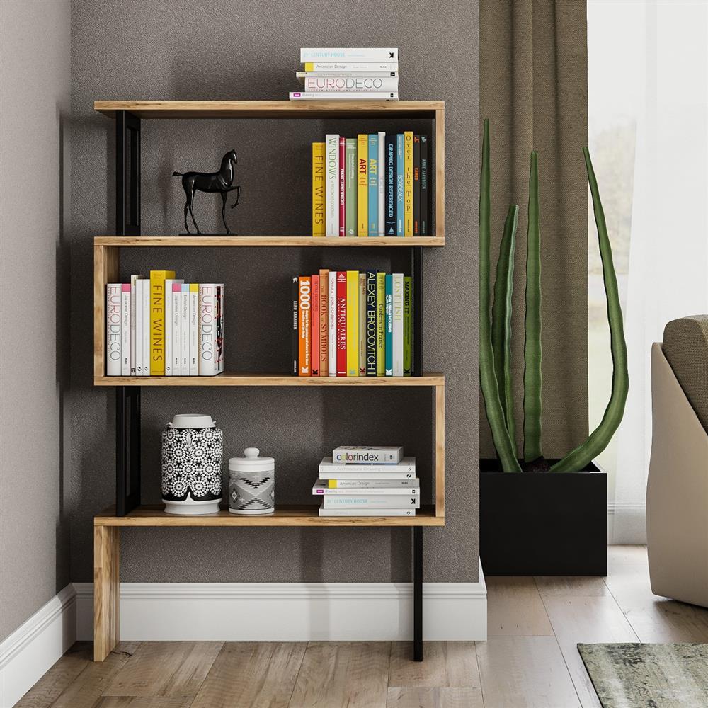 ΒΙΒΛΙΟΘΗΚΗ INGRID ΚΑΡΥΔΙ ΜΕ ΜΑΥΡΟ ΣΚΕΛΕΤΟ HM8867.01 80x22x128 εκ.
