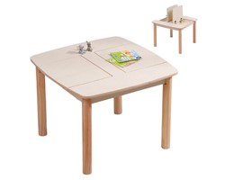 ΤΡΑΠΕΖΑΚΙ ΠΑΙΔΙΚΟ ΜΕ ΑΠΟΘ.ΧΩΡΟΥΣ RICKI HM18339.01 MDF & ΣΥΜΗΔΑ ΣΕ ΦΥΣΙΚΟ 65x65x47Υεκ