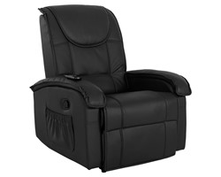 ΠΟΛΥΘΡΟΝΑ RELAX ΜΕ ΜΗΧΑΝΙΣΜΟ MASSAGE ROCCA HM0026.01 PU ΜΑΥΡΟ 88x90x80 εκ.